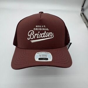 Brixton Postal Netplus Trucker Hat Recycled Fishing Nets Brown Mens NEW‎